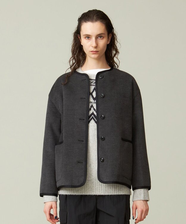 J.PRESS ノーカラー ブルゾン J.PRESS｜【WEB限定】パイルジャージー ノーカラー ブルゾン