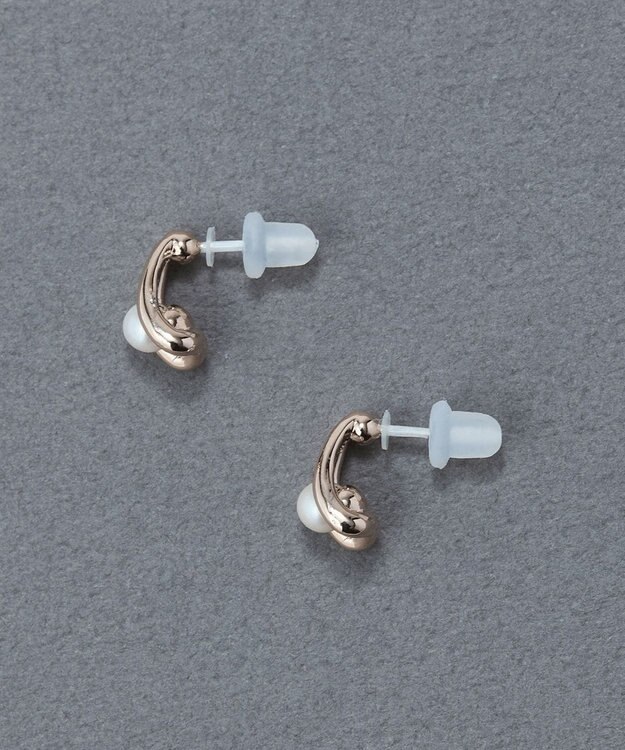 Phoebe 〈金属アレルギー対応〉ドロップパールセラミックポストピアス シャンパンゴールド