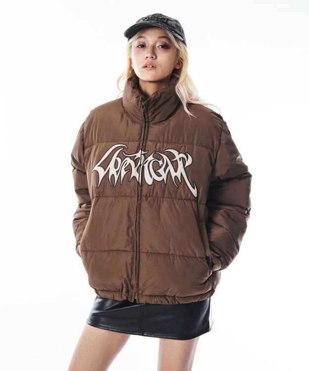 WEGO 【ユニセックス着用ITEM/MLサイズ展開】パファーグラフィックブルゾン ブラウン