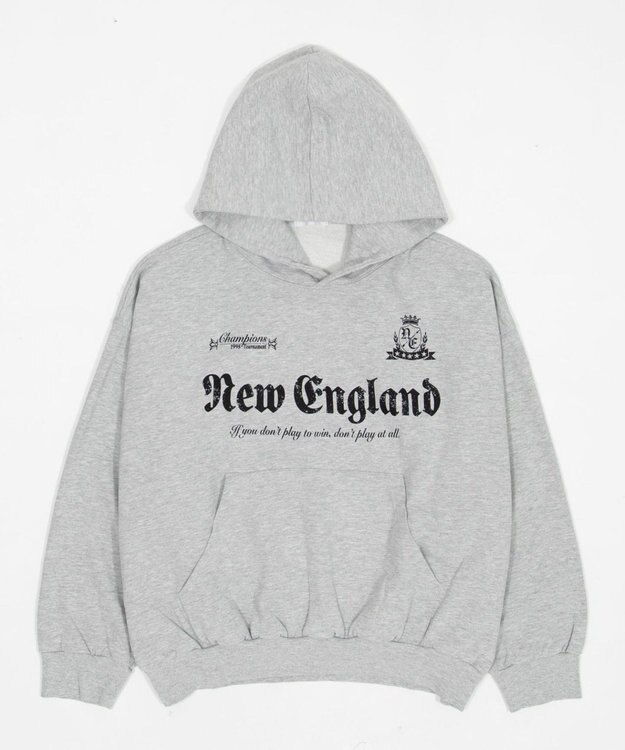 WEGO 【ユニセックス着用ITEM】グラフィックバルーンクロップドプルパーカー 杢グレー