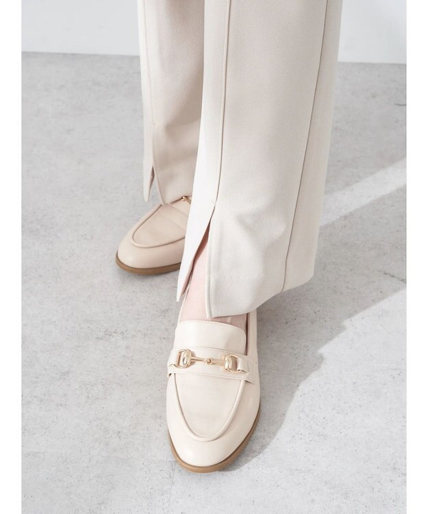 earth music&ecology カットツイルスリットセミフレアパンツ Beige