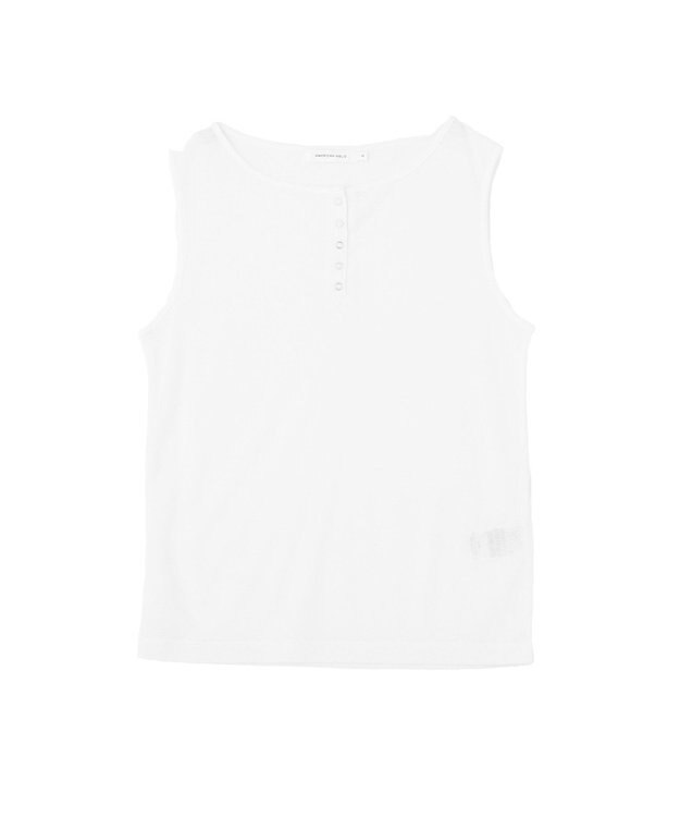 AMERICAN HOLIC 【2点セット】シアーリブヘンリーネックニット＋タンクトップ Light Gray