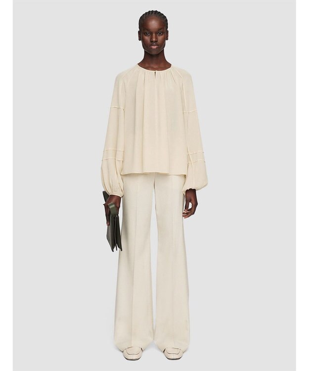 JOSEPH クレープ  ド  ソワ　リラックスフィットブラウス Oat