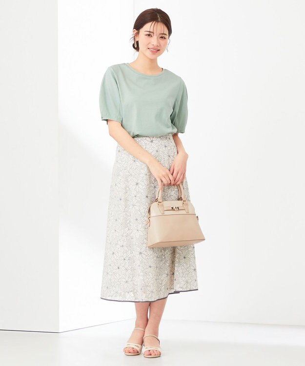 ANY SIS 【汗ジミ防止・UVケア】アーモンドスリーブ カットソー ミント