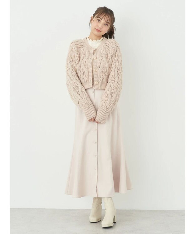 earth music&ecology ｍｉｘケーブルカーディガン Light Beige