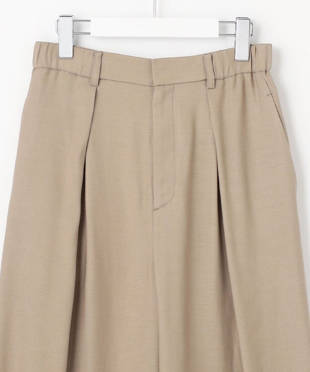 自由区 【XSサイズ～/洗える/セット可】キュプラリネンシャンタン ワイドパンツ ベージュ系