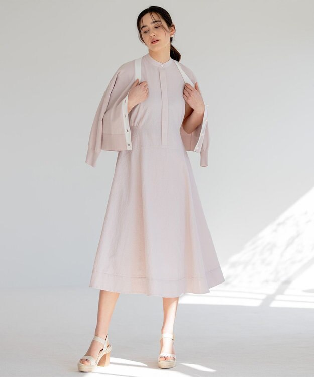 組曲 S 【WEB限定カラー・洗える】サッカーストレッチ ワンピース ローズ系