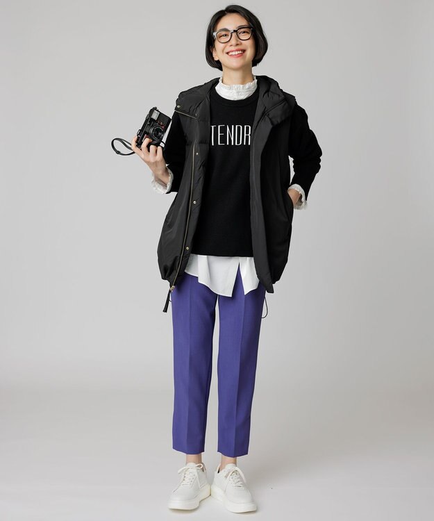 UNFILO L イージーパンツ テーパード パープル系