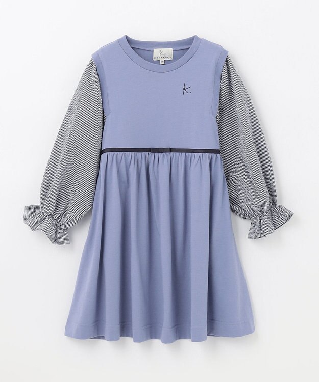 組曲 KIDS 【150-160cm】シェイプドカット ワンピース ブルーガーデン系