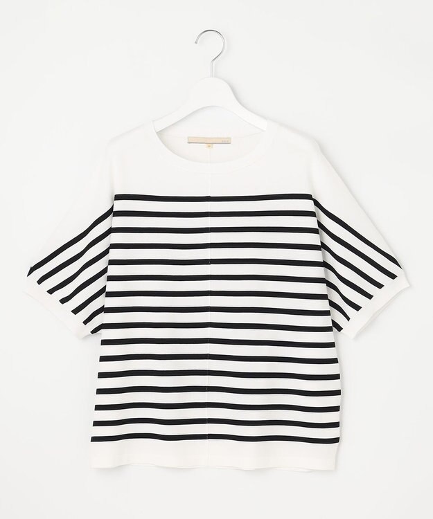 自由区 【好評につき新色追加・9色展開・洗える・XSサイズあり】クレープストレッチドルマン ニット ホワイト系1