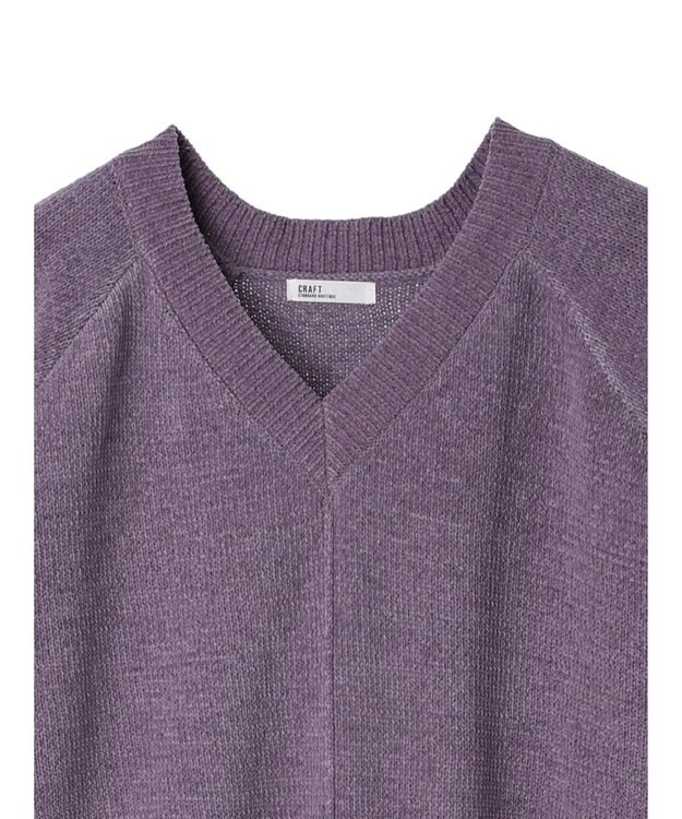 CRAFT STANDARD BOUTIQUE 洗えるコードモールＶネックプルオーバー Purple