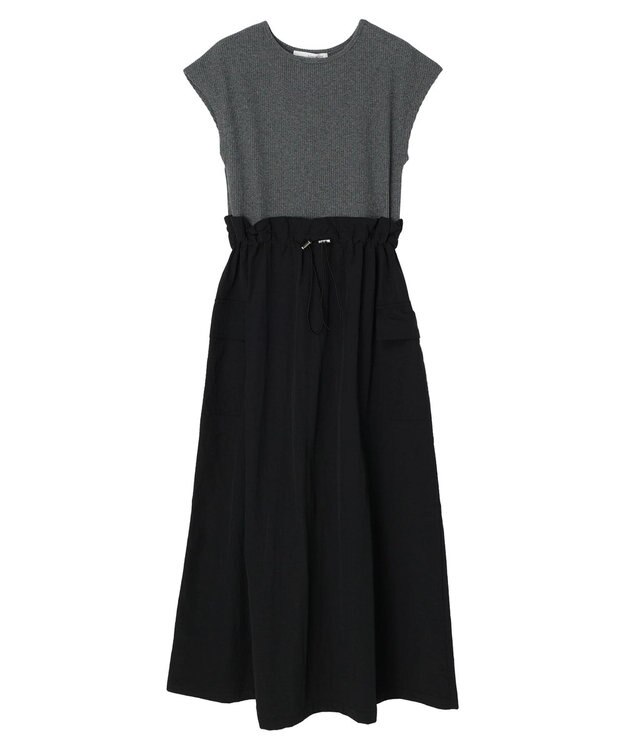 Green Parks ・ＥＬＥＮＣＡＲＥ　ＤＵＥ　リブキリカエワンピ Charcoal Gray
