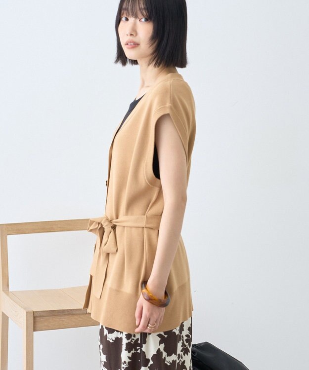 AMERICAN HOLIC 金ボタンニットジレ Camel