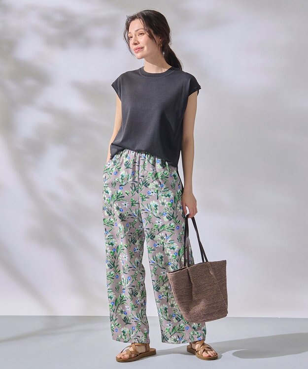 ANY 【洗濯機可】フレンチスリーブニットプルオーバー チャコール