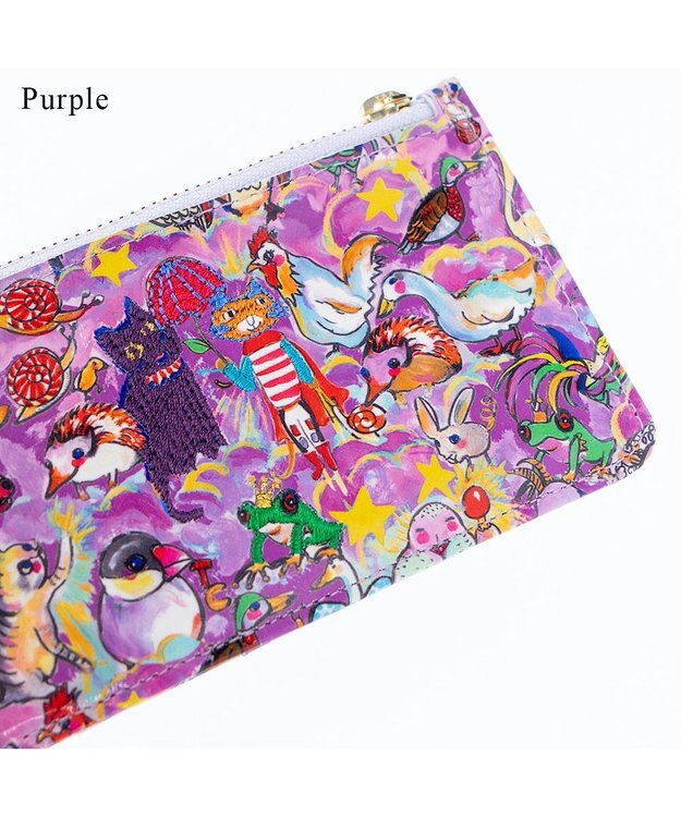tsumori chisato CARRY 森のどうぶつたち フラグメントケース　マルチケース　【キャッシュレスに最適】 パープル