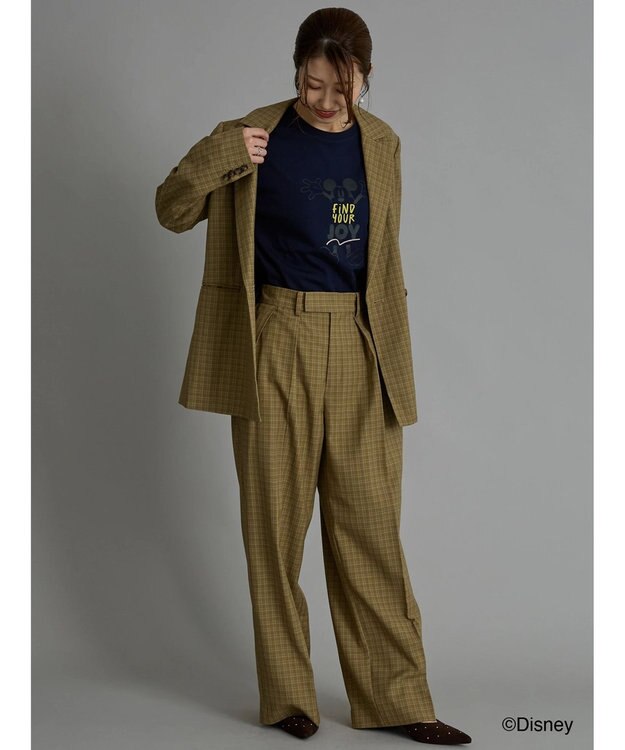 Te chichi 【Disney】ミッキー/配色ロゴロンT ネイビー