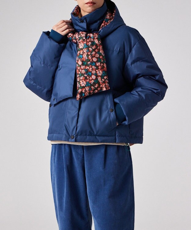 Paul Smith Tea Floral ボンネットフード ショートダウン インディゴブルー