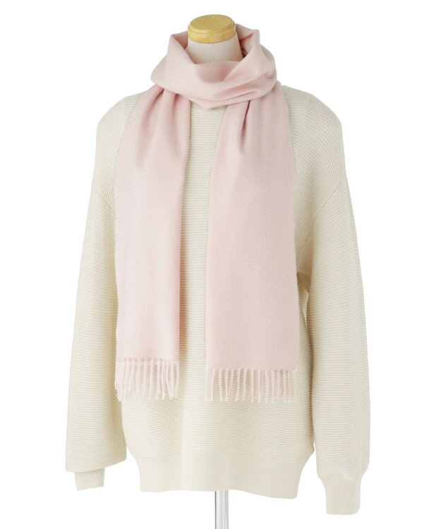 MOONBAT PAUL & JOE ACCESSOIRES ”PJ”ロゴブローチ付きムースタッチマフラー（パッケージ入り） ピンク