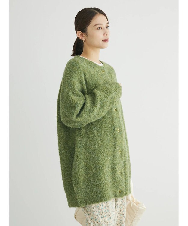 Green Parks ブークレゆるニットカーディガン Green