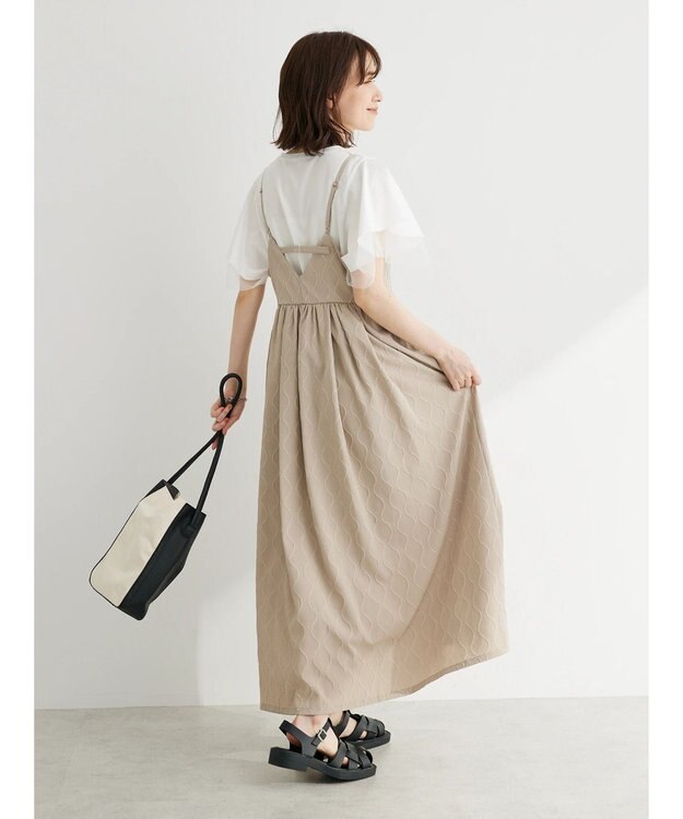 Green Parks ・ＥＬＥＮＣＡＲＥ　ＤＵＥ　ジャカードキャミワンピ Beige