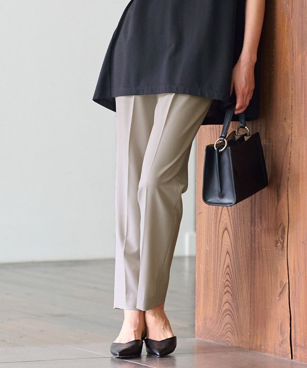 自由区 【洗える・XSサイズあり】ライト2WAYストレッチテーパード パンツ グレー系