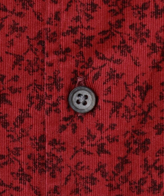 JOSEPH ABBOUD 【ソフトな着心地/I単品羽織にも】 コーデュロイフラワープリント シャツ レッド系5