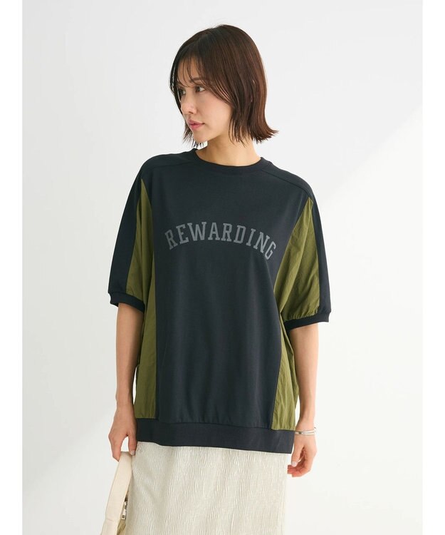 Green Parks ナイロンドッキングロゴチュニック Black