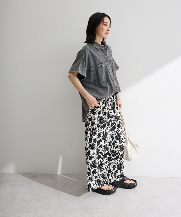 Green Parks シアーデニム２ＷＡＹビックドルマンシャツ Black