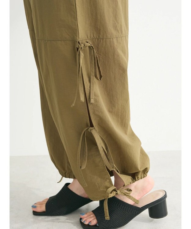 Green Parks ・Ｄｏｕｂｌｅ　Ｆｌａｇｓ　サイドリボンカーゴパンツ Khaki