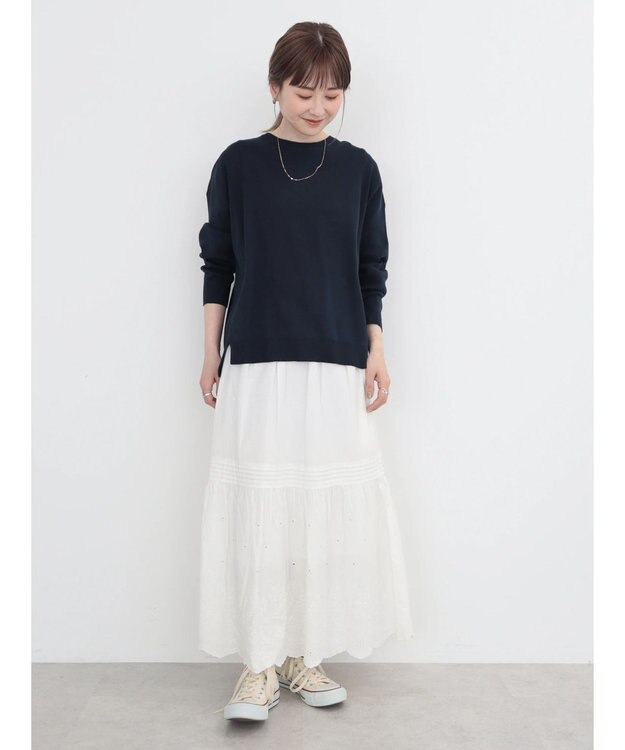 AMERICAN HOLIC 前振りニットプルオーバー Navy