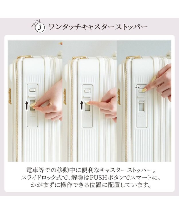 ACE BAGS & LUGGAGE Jewelna Rose エルダートローリー 機内持込 ボトルホルダー付 34~41L 05401 ジュエルナローズ オフホワイト