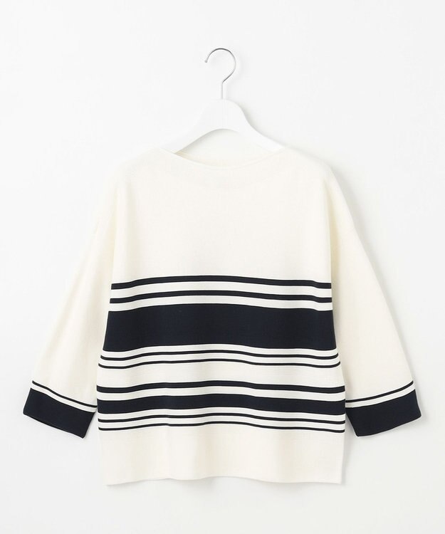 J.PRESS LADIES 【洗える】LINKS WG ホールガーメント ニット ネイビー×オフ系