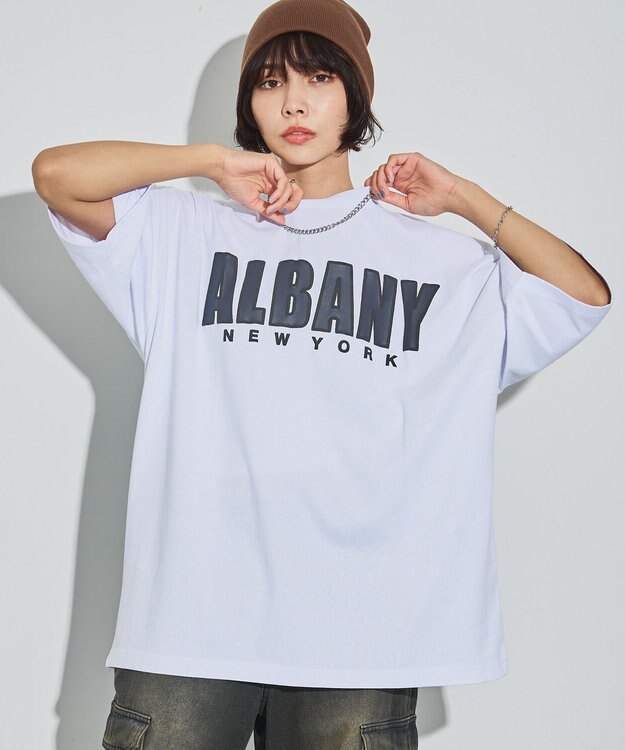 WEGO 【ユニセックス着用ITEM/ネックレス付き】アクセ付きグラフィックT（S） ホワイトその他