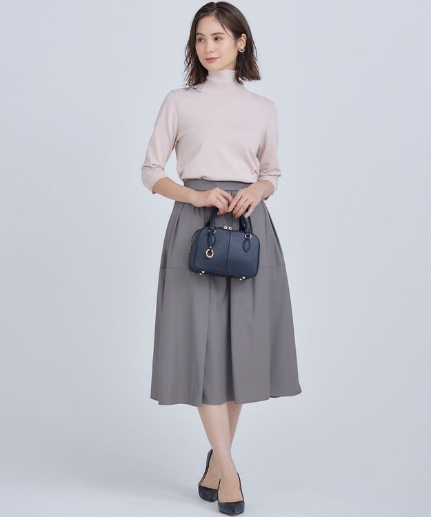 組曲 L 【6色展開・UVケア】モダンタートルニット ピンクベージュ系