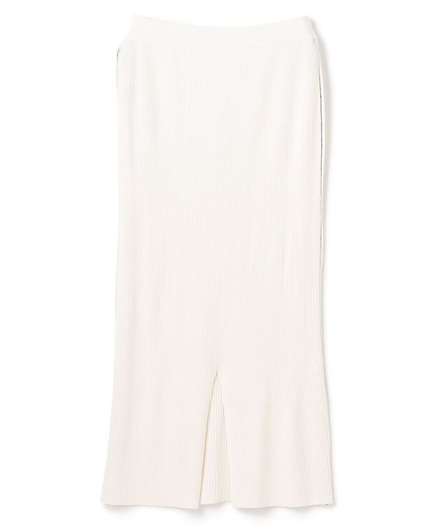 BEIGE， 【洗える】LAURA / Iラインリブスカート Ecru×Black