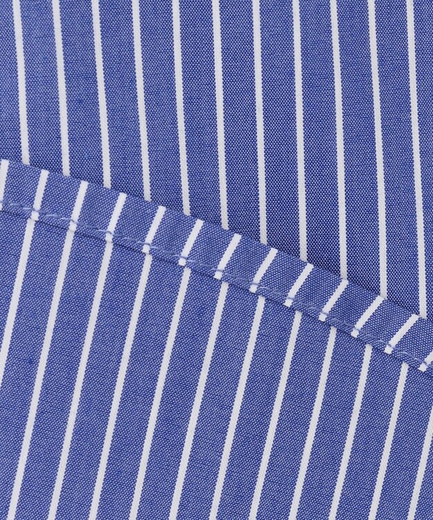 ANY 【洗濯機可能/接触冷感/UVケア】カラーストライプシャツ ブルーロンスト