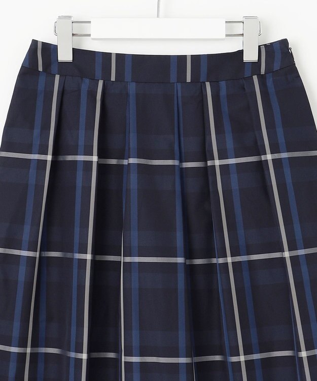 J.PRESS LADIES 【洗える】2/2綾 メモリーチェック タック スカート ネイビー系3