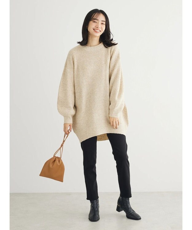 Green Parks ＭＩＸ畦ニットチュニック Beige