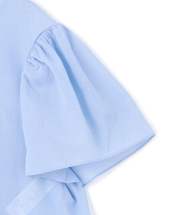 BEIGE， 【洗える】PLUMERIA / コットンシアーパフスリーブブラウス Sax