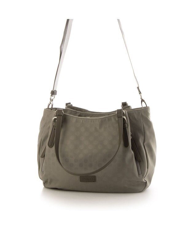 Y'SACCS ポーチ付きドットジャカードトート グレージュ