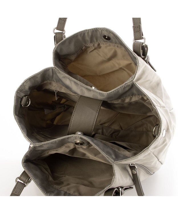 Y'SACCS ポーチ付きドットジャカードトート グレージュ