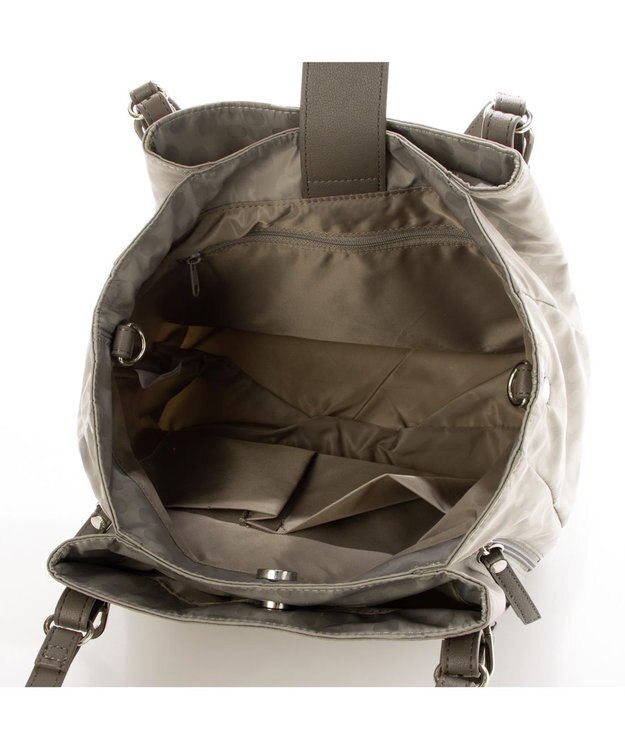 Y'SACCS ポーチ付きドットジャカードトート グレージュ