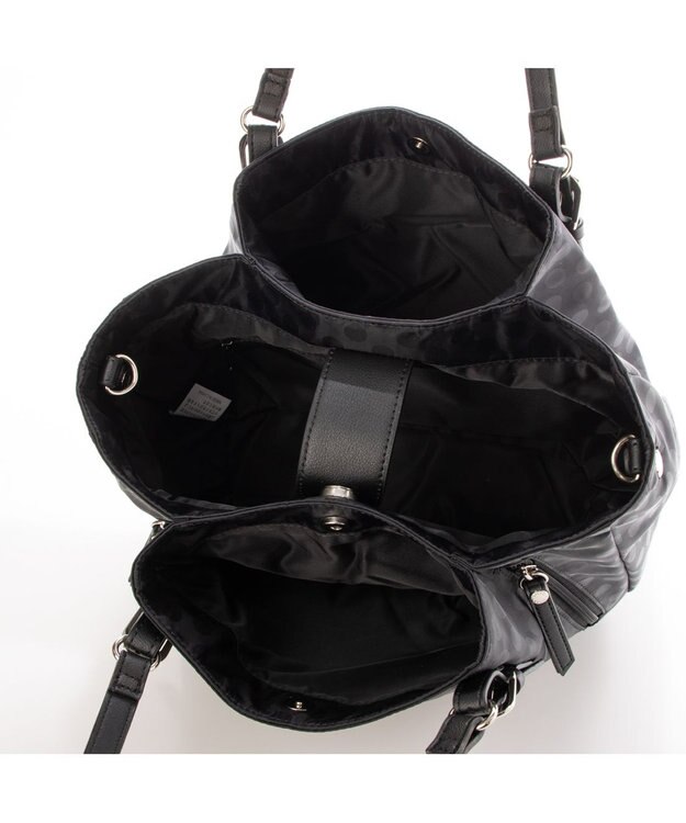 Y'SACCS ポーチ付きドットジャカードトート ブラック