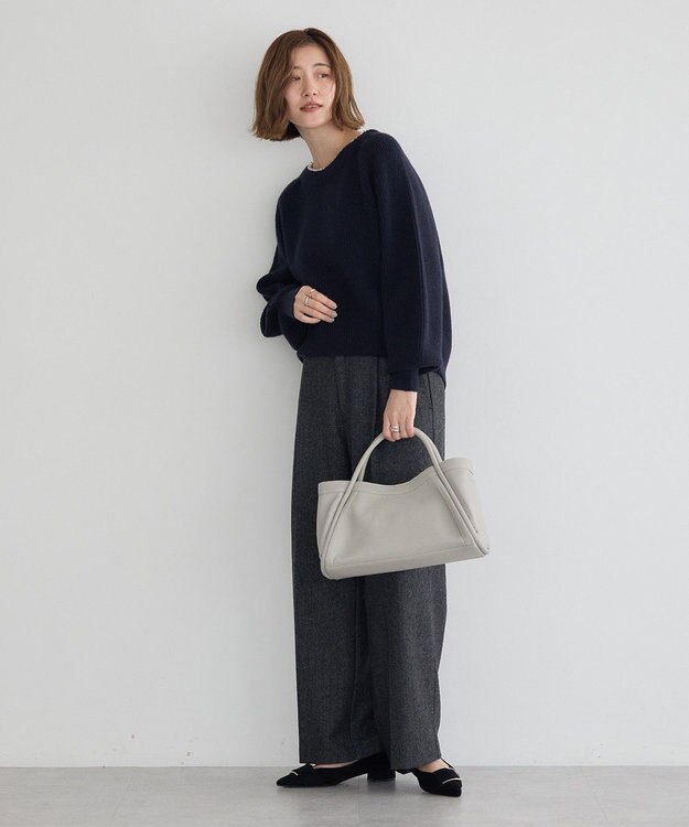 YECCA VECCA 【cache cache】ハンドルシュリンクトート Light Gray