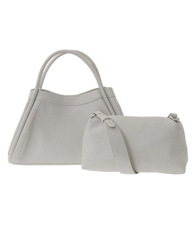 YECCA VECCA 【cache cache】ハンドルシュリンクトート Light Gray