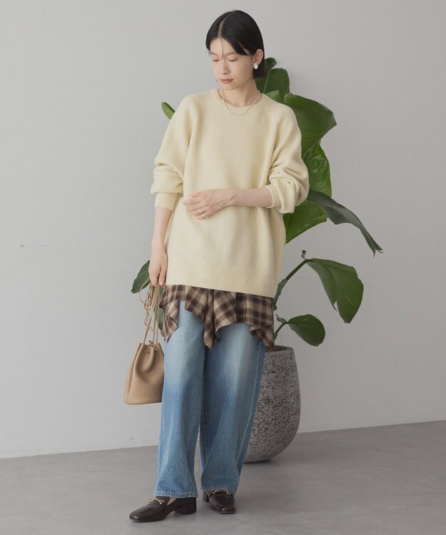 AMERICAN HOLIC ラグランラメニットプルオーバー Ivory