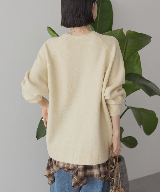 AMERICAN HOLIC ラグランラメニットプルオーバー Ivory