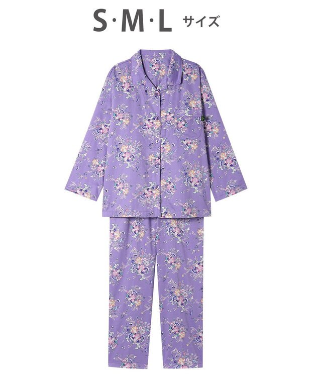 WACOAL パジャマ 長袖 長ズボン 綿100%(本体) ミントン レディース NDX540 /ワコール パープル