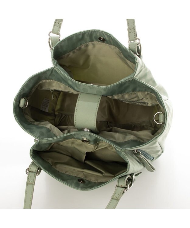 Y'SACCS ポーチ付きドットジャカードトート ライトグリーン