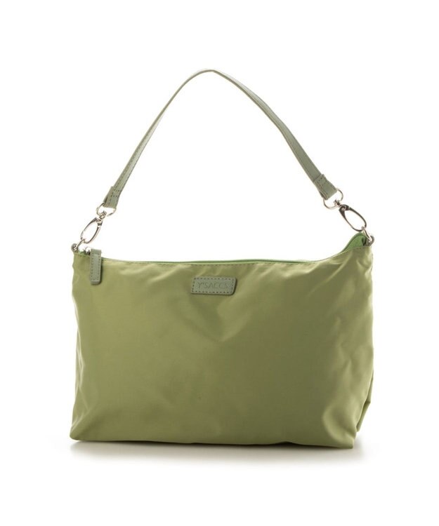 Y'SACCS ポーチ付きドットジャカードトート ライトグリーン